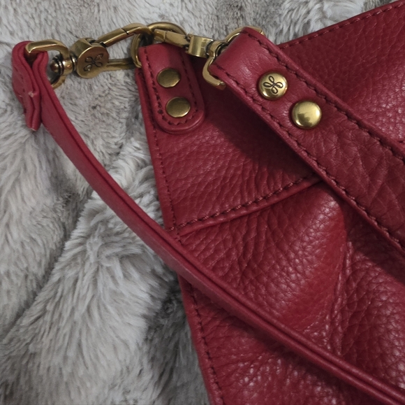 HOBO Pier Pebbled Red Leather Crossbody/ Shoulder Bag  Never Used - Picture 7 of 16